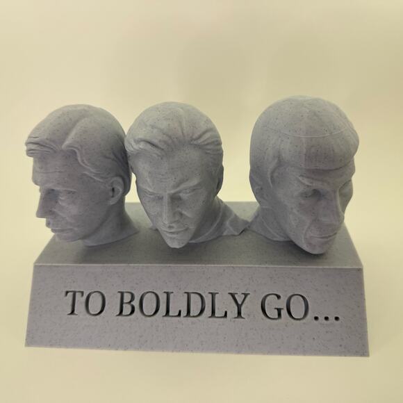 "To Boldy Go" Star Trek TOS Kirk, Spock, McCoy desktop statue - Picture 1 of 13